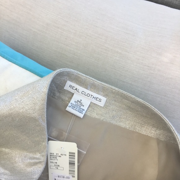 Stunning Silver Lame Real Clothes skirt Saks 5th💃 - Picture 3 of 4